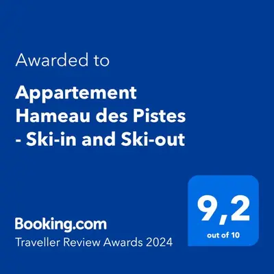 a screenshot of a phone with the text upgraded to agreement hamwegian des prizes ski at Appartement Hameau des Pistes - Ski-in and Ski-out in Megève