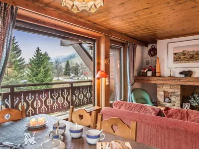 a kitchen with a sink and a window at Appartement 3 pièces Megève avec Balcon et Garage - FR-1-453-45 in Megève