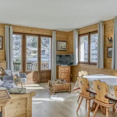 Appartement 2 chambres en centre-ville à Megève avec balcon et wifi - FR-1-453-107