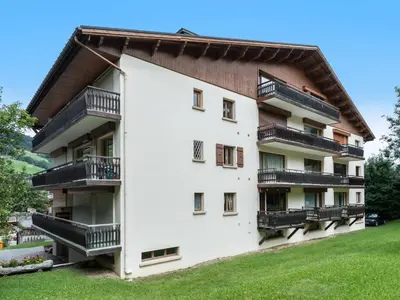 a building with balconies on the side of it at Charmant T2 au cœur de Megève pour 3 personnes - FR-1-453-106 in Megève