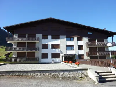 a building with balconies on the side of it at Studio à Megève Rochebrune, à 10 min du centre, pour 2 personnes - FR-1-453-124 in Megève