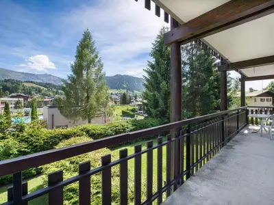 a view from the balcony of a house at Appartement 2 chambres à Megève, proche Palais des Sports - FR-1-453-157 in Megève