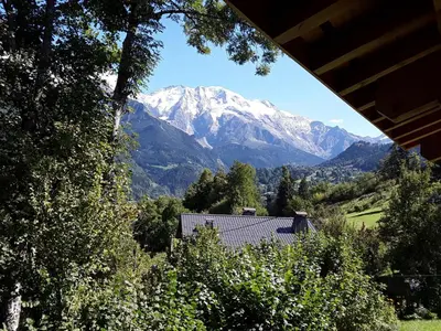 a view of a mountain range with snow at Chalet du Bulle by Interhome in Saint-Gervais-les-Bains