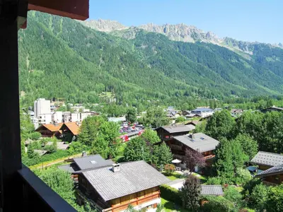 a view from a window of a town in the mountains at Apartment Les Periades by Interhome in Chamonix-Mont-Blanc