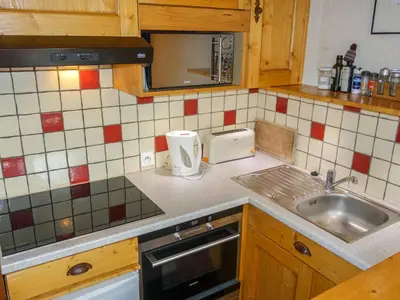 a kitchen with a sink and a counter top at Apartment Le Brûlaz by Interhome in Les Contamines-Montjoie