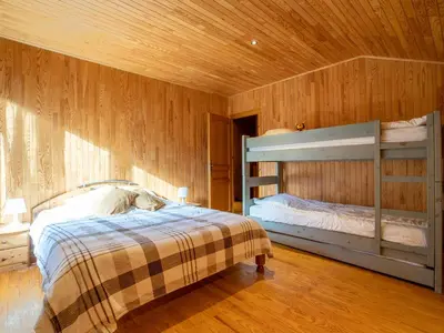 a bathroom with a sink in a wooden cabin at Chalet Chalet Mendiaux by Interhome in Saint-Gervais-les-Bains