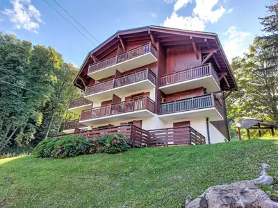 a building with balconies on the side of it at Apartment La piste A by Interhome in Saint-Gervais-les-Bains