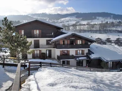 a house in the snow with snow covered roofs at Studio Sapin B by Interhome in Demi-Quartier
