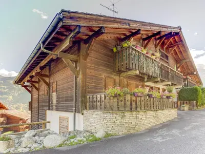 a view of a snow covered mountain in the distance at Apartment Les G'rets-7 by Interhome in Saint-Gervais-les-Bains