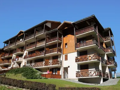 a small town with houses and a mountain at Apartment Les Hauts de Saint Gervais-3 by Interhome in Saint-Gervais-les-Bains