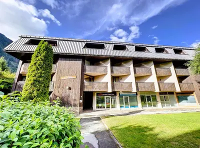 a building with balconies on the side of it at Le Caribou in Chamonix-Mont-Blanc