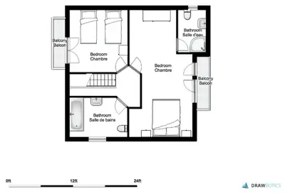 a floor plan of a house at Chamonix Large Chalet, Sleeps 12, 200m2, 5 Bedroom, 4 Bathroom, Garden, Jacuzzi, Sauna in Chamonix-Mont-Blanc