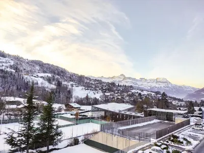a view of a building in the snow at Apartment Le Sarto by Interhome in Saint-Gervais-les-Bains