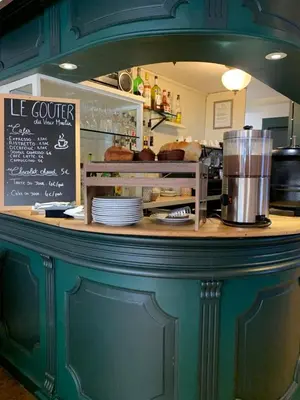 a kitchen with a counter with food on it at Au Vieux Moulin in Megève