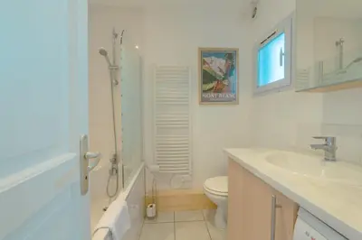 a bathroom with a sink and a toilet at Appartement Etchea- 202 - Happy Rentals in Saint-Gervais-les-Bains