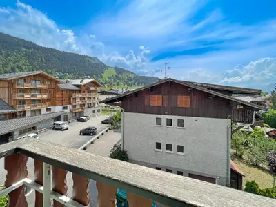 a view of a town from a balcony at Appartement 6 Pers centre station Carroz (ARB31) in Les Carroz d'Araches