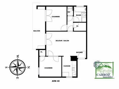 a floor plan of a house at Appartement 5/6 Pers centre Carroz (ARB 40) in Les Carroz d'Araches