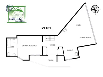 a floor plan of a house at - Duplex Haut Standing 6 pers (ZE101) in Les Carroz d'Araches