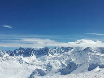a view of a snow covered mountain range at MA002 2 Pièces 4 Pers centre Carroz in Les Carroz d'Araches
