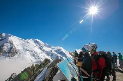 a group of people standing on top of a mountain at Residence Amethystes in Chamonix-Mont-Blanc