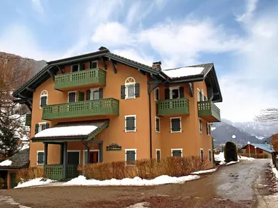 a apartment building with snow on the balconies at Apartment Le Parc du Mont Joly-3 by Interhome in Saint-Gervais-les-Bains