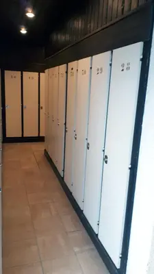 a row of lockers in a locker room at Elégant et moderne, au pied du Mont-Blanc in Saint-Gervais-les-Bains
