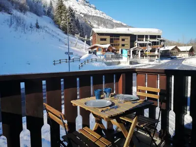 a small room with two bunk beds in it at Nice & cozy apartment facing the gondola - LA BOULE DE NEIGE 112 in Les Contamines-Montjoie