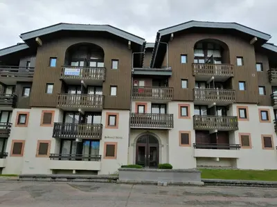 a kitchen with a sink and a stove top oven at Grand studio avec coin montagne WiFi pour 4 pers. à Morillon 1100 - FR-1-815-75 in Morillon