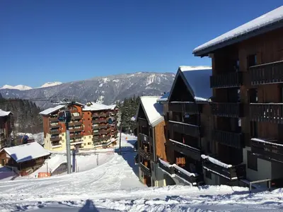 a bedroom with two bunk beds and a skylight at Duplex 4 pièces pour 8 personnes au pied des pistes à Morillon - FR-1-815-76 in Morillon