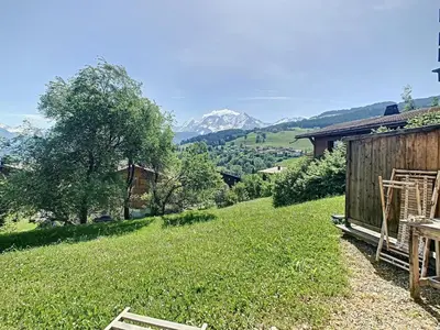 a view of the mountains from a farm house at Chalet 6 pièces à Combloux avec cheminée et parking - FR-1-560-21 in Combloux