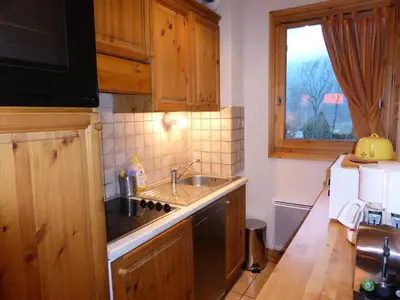 a kitchen with a sink and a counter top at Résidence Les Amethystes B - Améthystes B02 MAE-6409 in Les Houches