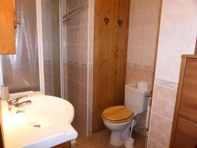 a bathroom with a toilet and a sink at Résidence Les Amethystes B - Améthystes B02 MAE-6409 in Les Houches