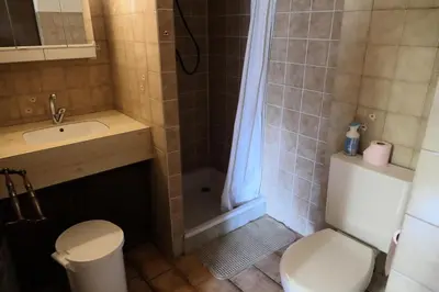 a bathroom with a toilet and a sink and a shower at Chalet Saint Nicolas - Chalet Saint-Nicolas MAE-5203 in Saint-Gervais-les-Bains