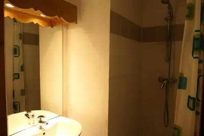 a bathroom with a sink and a shower at Résidence Le Grand Panorama - Grand Panorama 409 MAE-5252 in Saint-Gervais-les-Bains