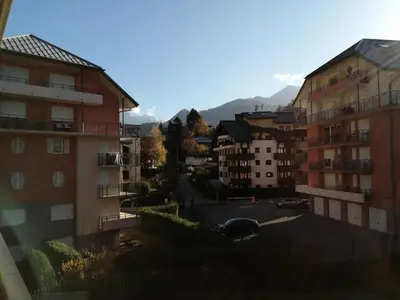 a city with buildings and a car parked in a parking lot at Résidence Le Grand Panorama - Grand Panorama 211 MAE-5265 in Saint-Gervais-les-Bains
