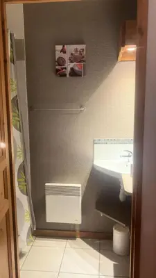 a small bathroom with a sink and a toilet at Résidence Le Grand Panorama - Grand Panorama 411 MAE-5270 in Saint-Gervais-les-Bains