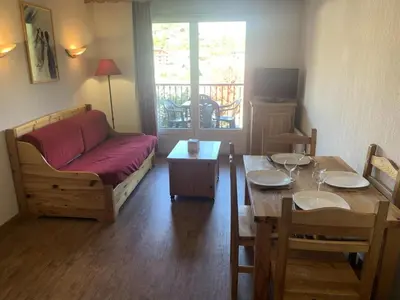 a living room with a couch and a table at Résidence Le Grand Panorama - Grand Panorama 202 MAE-5294 in Saint-Gervais-les-Bains