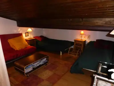 a living room with a couch and a table at Résidence Bionnassay - Bionnassay B181 MAE-5332 in Les Contamines-Montjoie