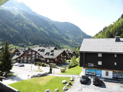 an aerial view of a town with a mountain at Résidence Le Brulaz - Brulaz F26 MAE-5350 in Les Contamines-Montjoie