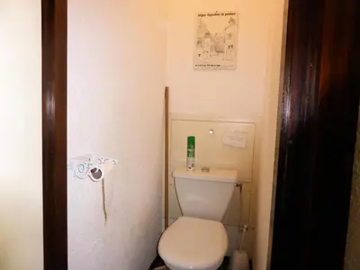 a small bathroom with a white toilet in a room at Résidence Le Brulaz - Brulaz F26 MAE-5350 in Les Contamines-Montjoie