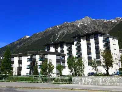 a hotel in front of a mountain at Studio L'Aiguille du Midi-9 by Interhome in Chamonix-Mont-Blanc