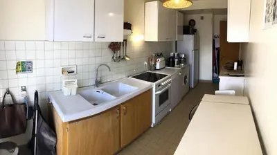 a kitchen with a washing machine and a sink at Résidence Paradiso - Paradiso B2 MAE-5224 in Saint-Gervais-les-Bains