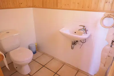 a bathroom with a toilet and a sink at Chalet Granier - Chalet Granier MAE-5234 in Saint-Gervais-les-Bains