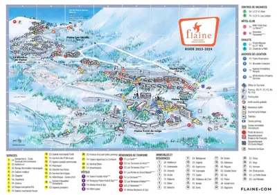 a map of the ski resort at the alps at Résidence Les Pleiades - Appartement spacieux et lumineux · Centre station · Balcon · Parking couvert MAE-7354 in Flaine
