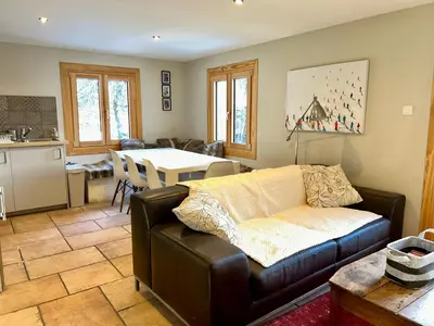 a bathroom with a shower and a sink at 3 Bedrooms, Whole floor, New Kitchen, Town Centre in Chamonix-Mont-Blanc