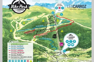 a map of the bike tour of the le capucine mountain at GREEN APPLE CARROZ Duplex WIFI Garage Balcon-Sud Vue Montagne in Les Carroz d'Araches