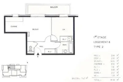 a floor plan of a room with a bed at Les Frahans in Samoëns