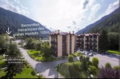 a rendering of a hotel with a parking lot at Duplex Argentière, 50m2, 6 pers, idéalement placé in Chamonix-Mont-Blanc