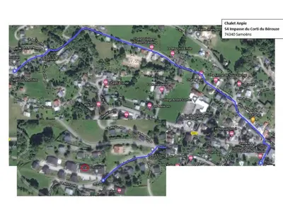 a map of a park with a blue trail at Appartement moderne 3 chambres avec balcon à Samoëns - FR-1-624-25 in Samoëns