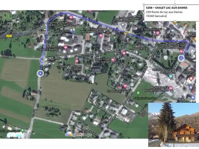 a map showing the location of a park at Appartement chalet calme, proche centre, animaux acceptés - FR-1-624-45 in Samoëns